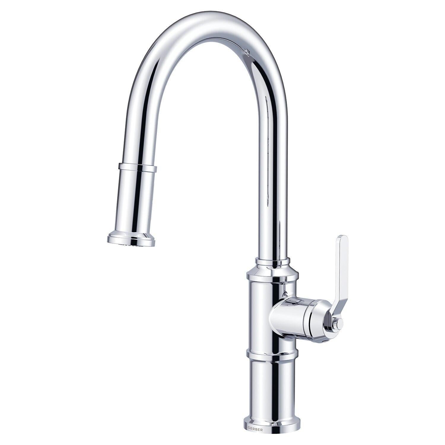 Gerber D454437 Chrome Kinzie Single Handle Pull-down Kitchen Faucet