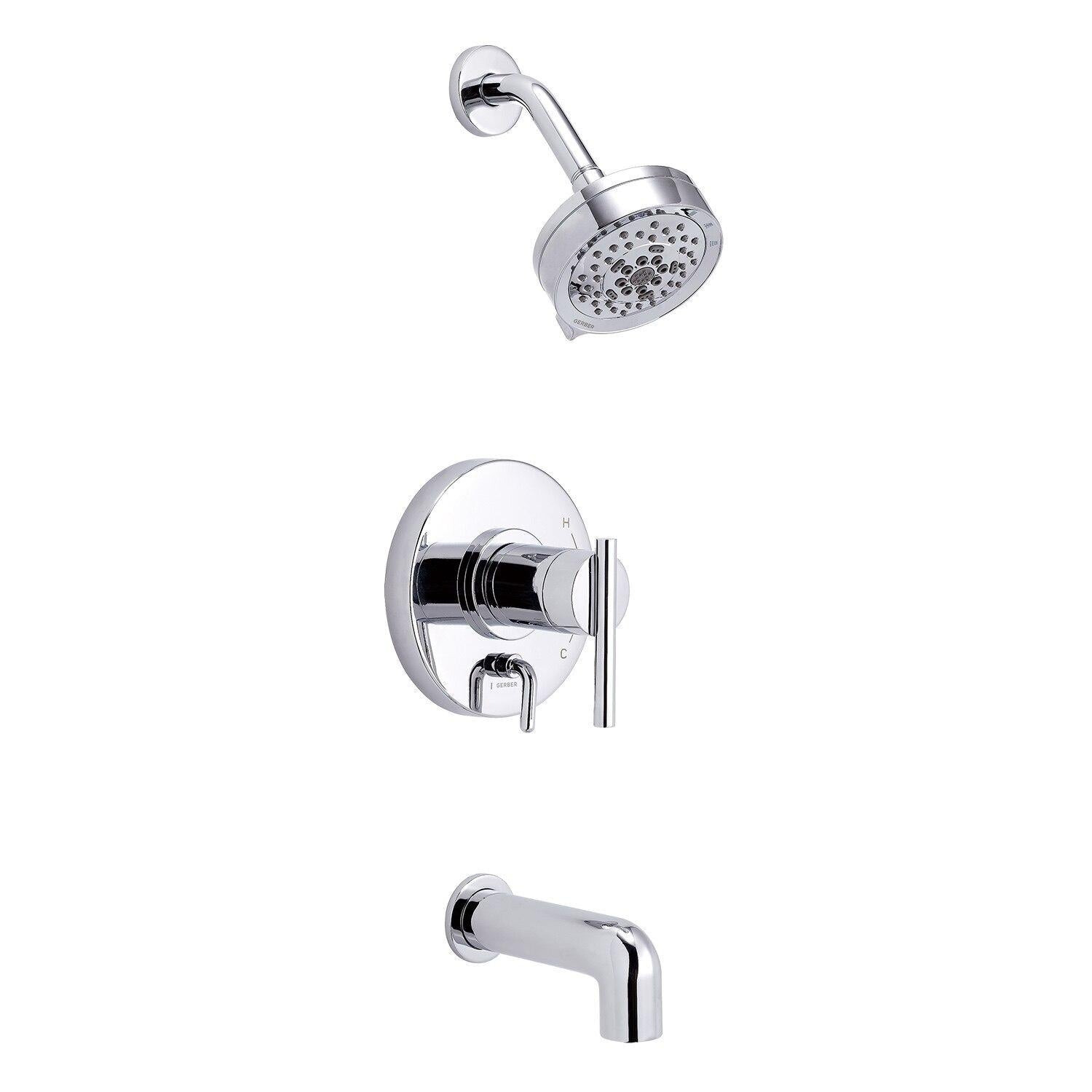 Gerber D511058BBTC Brushed Bronze Parma Tub & Shower Trim Kit, 1.75GPM