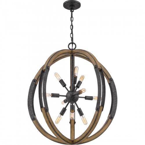 Quoizel QOP5181OK Babaton Pendant 10 light old black finish Pendant