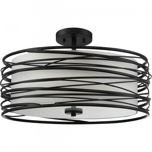 Quoizel SPL2820K Spiral 3lts pendant mystic black Pendant
