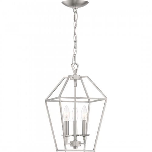 Quoizel AVY5203BN Aviary Pendant Ceiling Lighting, 3-Light, 180 Watts, Brushed Nickel (17"H x 10"W)