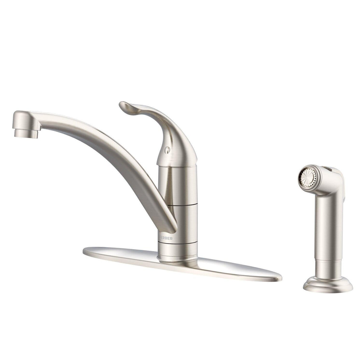 Gerber G0040012SS Stainless Steel Viper Single Handle Kitchen Faucet W/ Spray & Deck ...