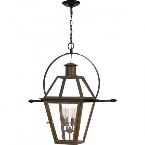 Quoizel RO1914IZ Rue De Royal Outdoor hanging 4 light industrial bronz Outdoor Lantern
