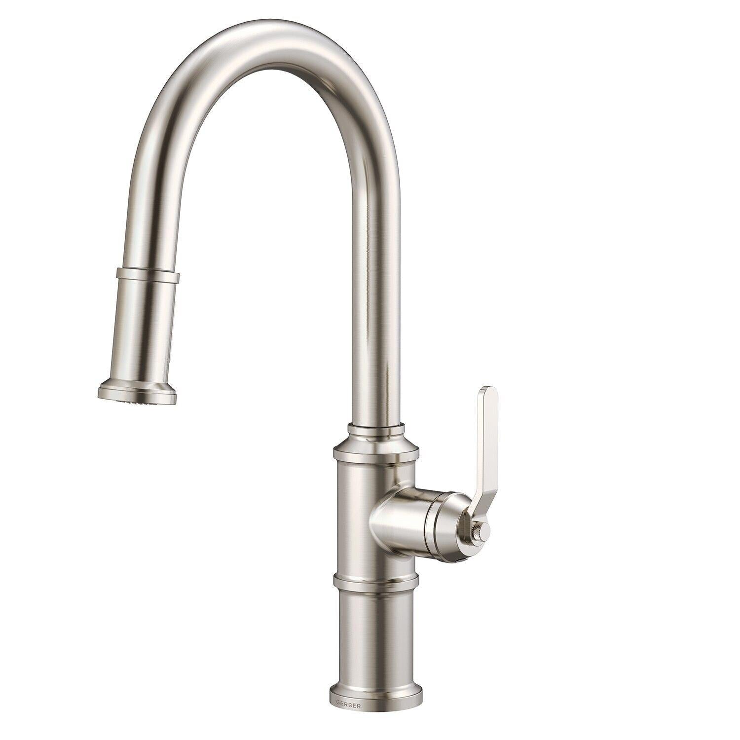 Gerber D454437 Chrome Kinzie Single Handle Pull-down Kitchen Faucet