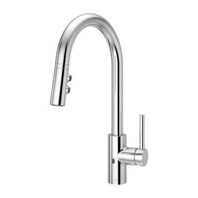 Polished Chrome Stellen Pull-down Kitchen Faucet With React TOUCH-F... LG529-ESAC