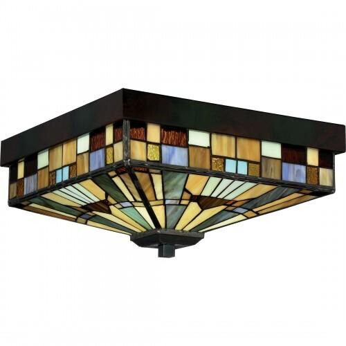 Quoizel TFIK1614VA Inglenook Flush mount tiffany 14" Flush Mount