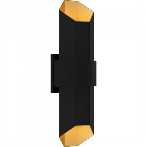 Quoizel CHS8407MBKG Chasm Outdoor wall led light matte black gold Outdoor Lantern