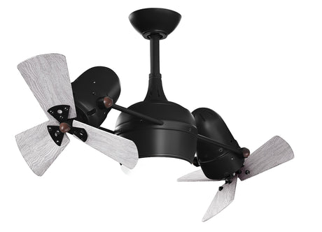 Matthews Fan DGLK-BK-WDBW Dagny 360° double-headed rotational ceiling fan with light kit in Matte Black finish with solid barn wood blades.