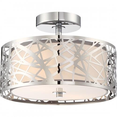 Quoizel PCAE1712C Abode Semi flush plsh chrm 12"d Semi-Flush Mount