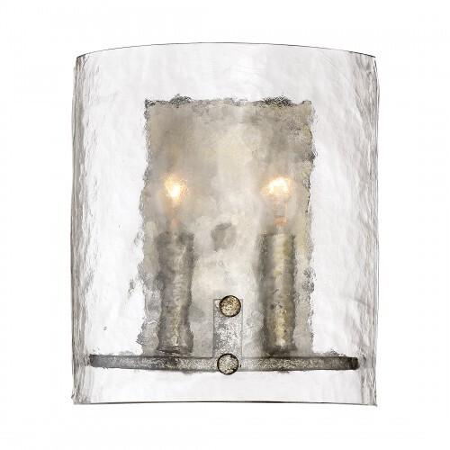 Quoizel FTS8802MM Fortress Wall mottled silver 2lts Wall Sconce