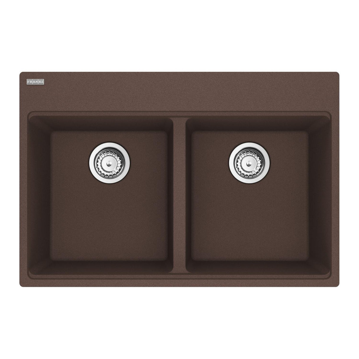 FRANKE MAG6201414-MOC-S Maris Topmount 31-in x 20.88-in Granite Double Bowl Kitchen Sink in Mocha In Mocha