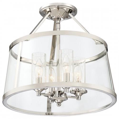 Quoizel BAW1716PK Barlow Semi flush 16"d polished nickel Semi-Flush Mount