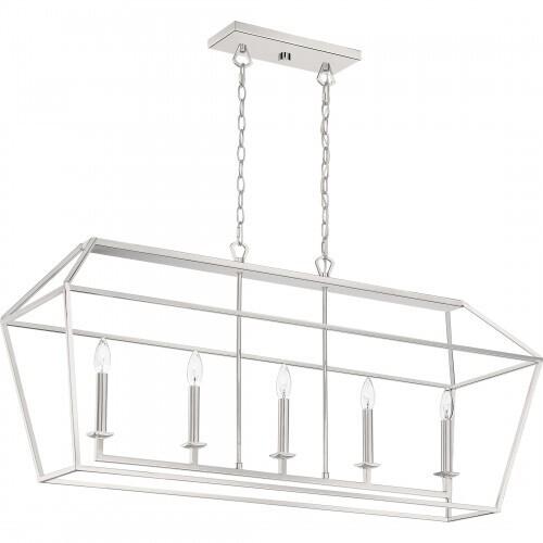 Quoizel AVY542PK Aviary Island 5 light polished nickel Island Light