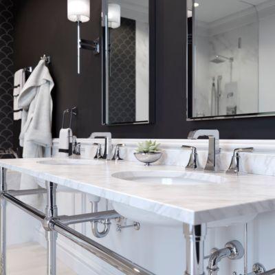 Pfister Polished Chrome Park Avenue Widespread Bath Faucet LG49-FE0C