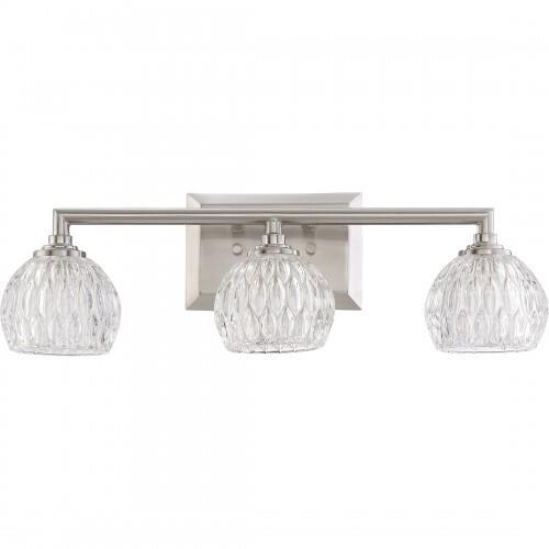 Quoizel PCSA8603BN Serena Vanity, 3-Light 180 Total Watts, Brushed Nickel (Showroom Display for Sale)