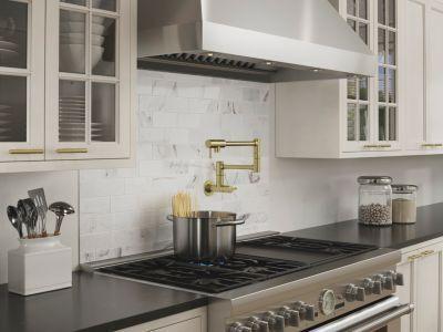 Pfister Brushed Gold 2-handle Pot Filler Faucet GT533-PFBG
