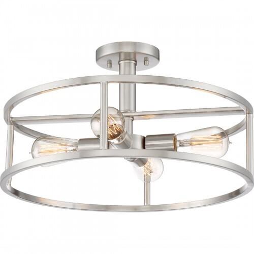 Quoizel NHR1718BN New Harbor Semi flush 4 light brshd nkl Semi-Flush Mount