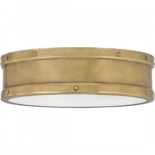 Quoizel QF5224WS Ahoy Flush mount led light weathered brass Flush Mount