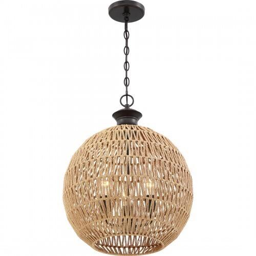 Quoizel QF4034PN Casablanca Pendant 3 light palladian bronze Pendant