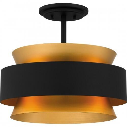 Quoizel QSF5570EK Quoizel Semi-Flush Mount Semiflush 3 lights earth black Semi-Flush Mount