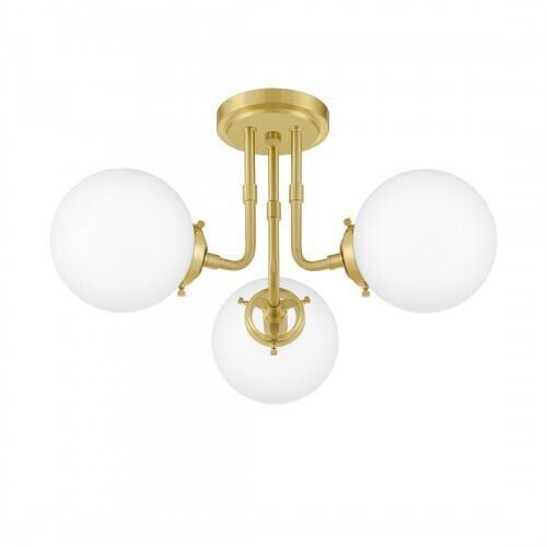 Quoizel LRY1720Y Landry Semi flush mount 3 light satin brass Semi-Flush Mount