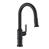 Gerber D454437BS Satin Black Kinzie Single Handle Pull-down Kitchen Faucet