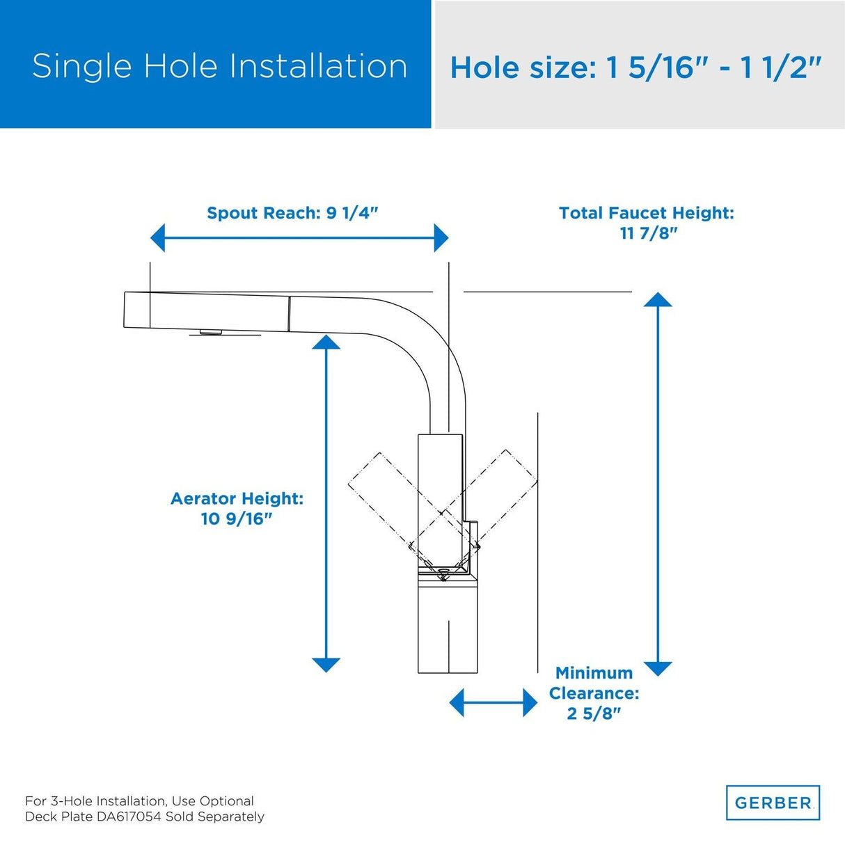 Gerber D404562 Chrome Mid-town Single Handle Pull-out Kitchen Faucet
