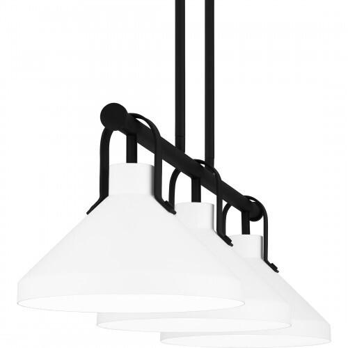 Quoizel BIK338MBK Brink Linear chandelier 3 lights matte black Island Light