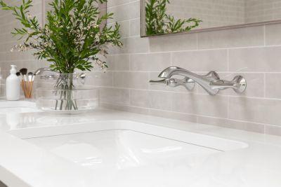 Pfister Polished Chrome 2-handle Wall Mount Bathroom Faucet LG49-RH4C