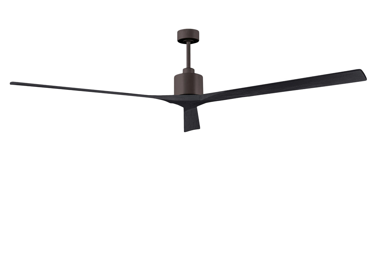 Matthews Fan NKXL-TB-BK-90 Nan XL 6-speed ceiling fan in Matte White finish with 90” solid matte black wood blades