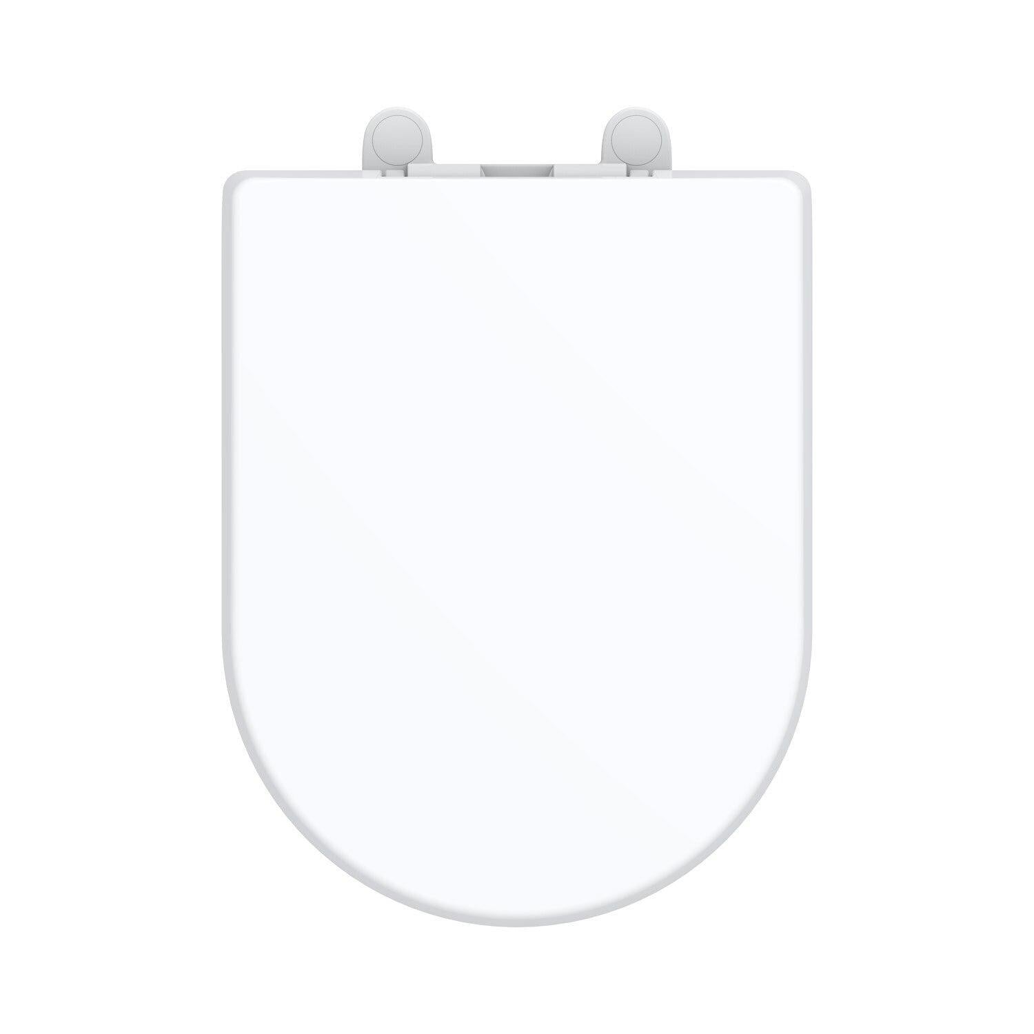 Gerber G0099859 White Adjustable Slow Close Elongated Toilet Seat With Cover