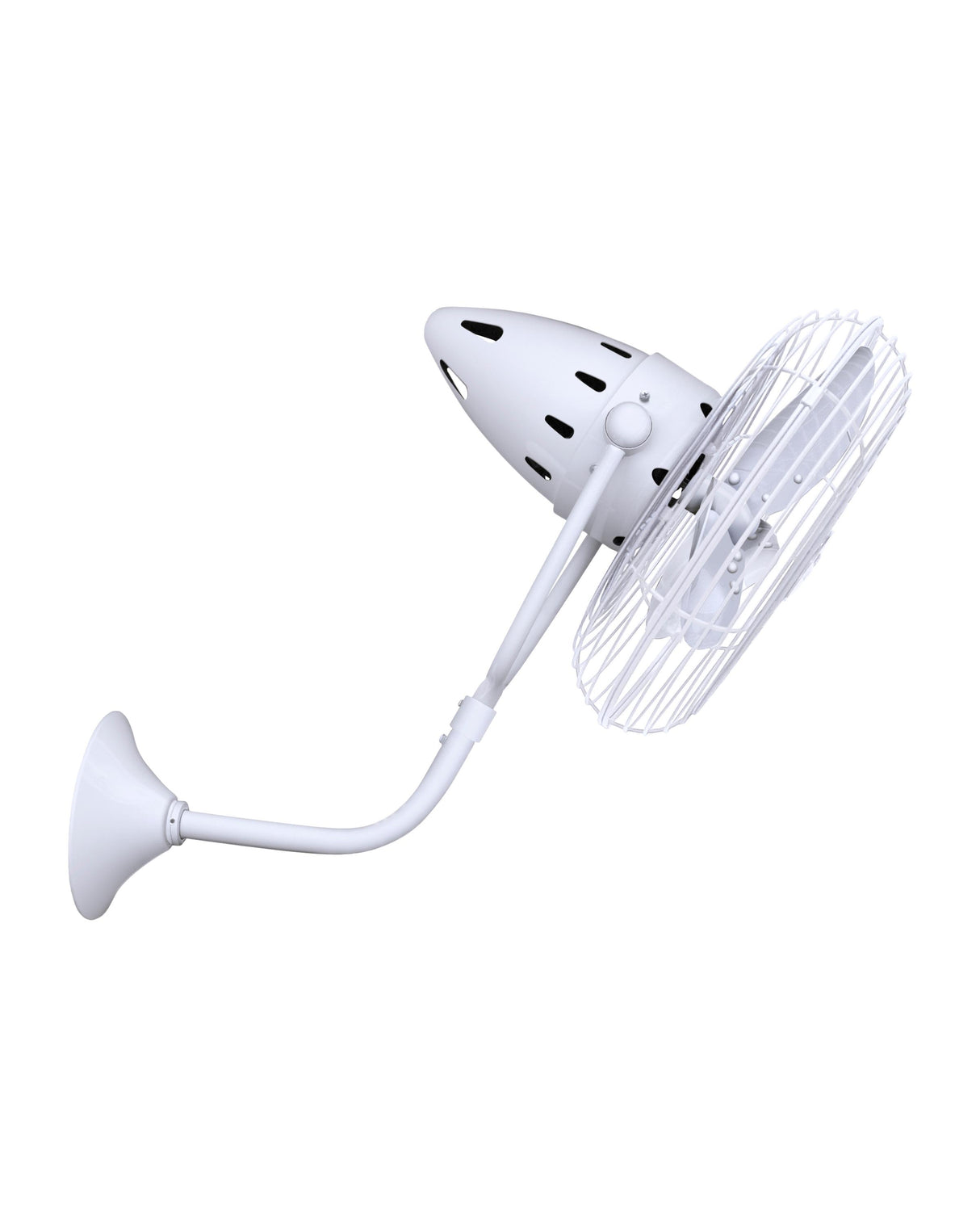 Matthews Fan BP-WH-MTL Bruna Parede wall fan in Gloss White finish.