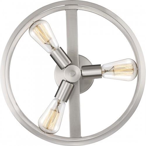 Quoizel NHR1715BN New Harbor Semi flush brshd nkl 3lts Semi-Flush Mount