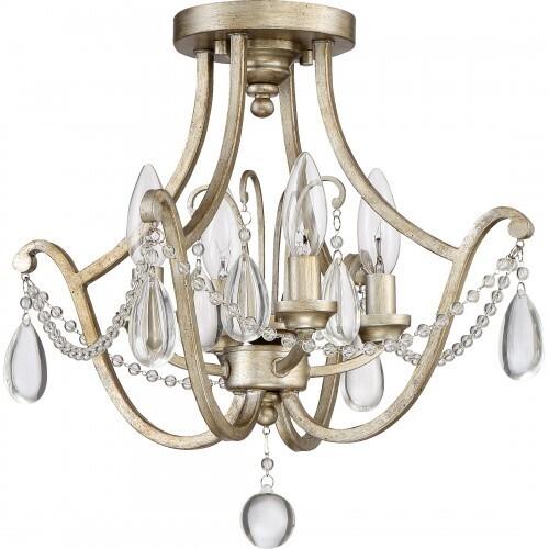 Quoizel REG1716VG Regent 4 light semi flush vintage gold Semi-Flush Mount