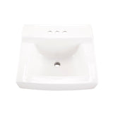 Gerber G0012384 White Hayes 4" Centers Wall Hung Bathroom Sink