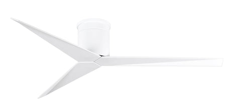 Matthews Fan EKH-WH-WH Eliza-H 3-blade ceiling mount paddle fan in Gloss White finish with gloss white ABS blades.