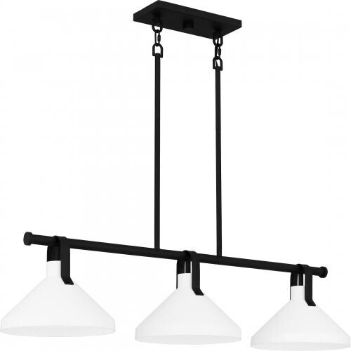 Quoizel BIK338MBK Brink Linear chandelier 3 lights matte black Island Light