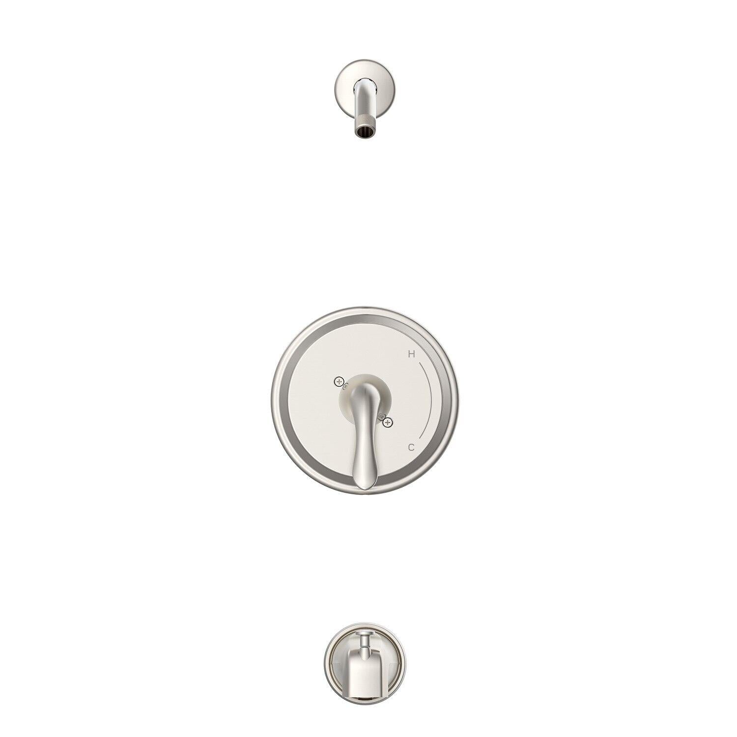 Gerber G00G9153LSBNTC Brushed Nickel Viper Single Handle Tub & Shower Trim Kit & TREYSTA(...