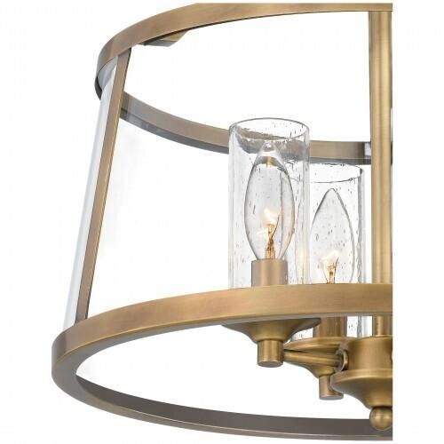 Quoizel BAW1716WS Barlow Semi-flush mount 4 light weathered brass Semi-Flush Mount