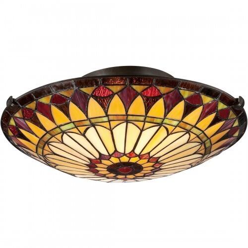 Quoizel TF1400SVB West End Flush mount tiff 17"d Flush Mount