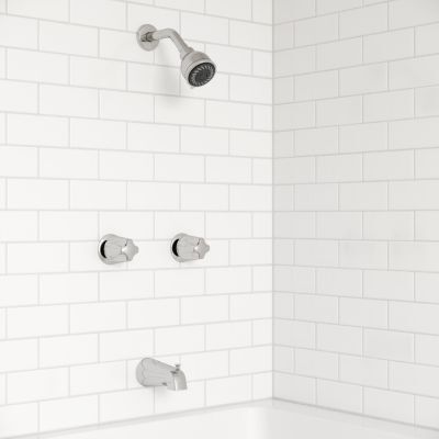 Polished Chrome Pfister 2-handle Tub & Shower Faucet With Metal KNO... LG03-6110