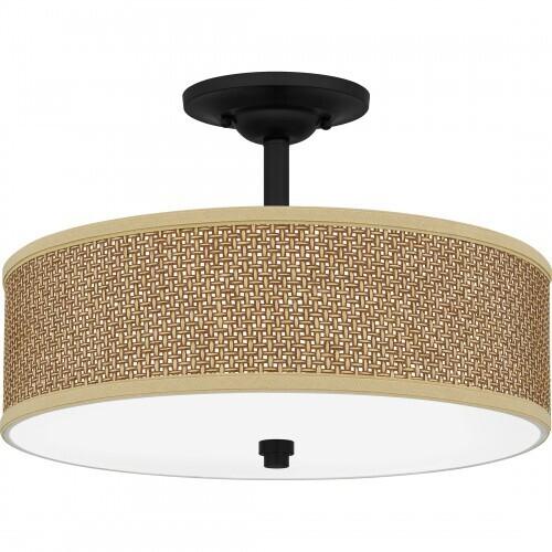 Quoizel ZE1717K Zen Semi flush myst blck 3lt Semi-Flush Mount