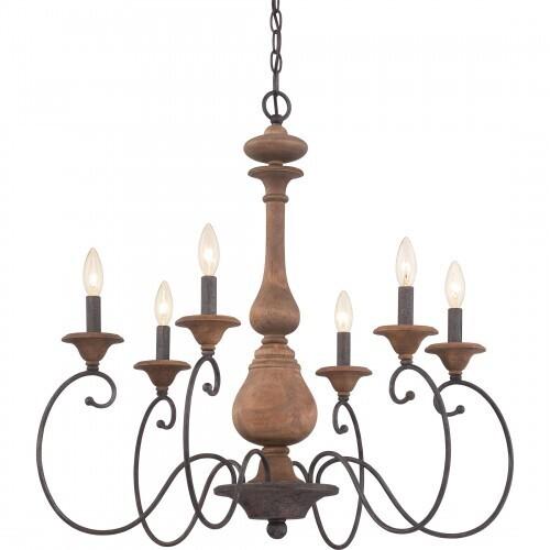 Quoizel ABN5006RK Auburn Chandelier 6-light rustic black Chandelier