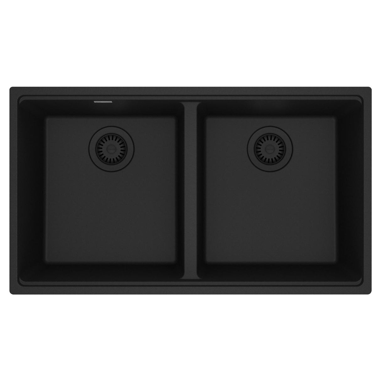 FRANKE MAG1201515-MBK Maris Undermount 33-in x 18.94-in Granite Double Bowl Kitchen Sink in Matte Black In Matte Black