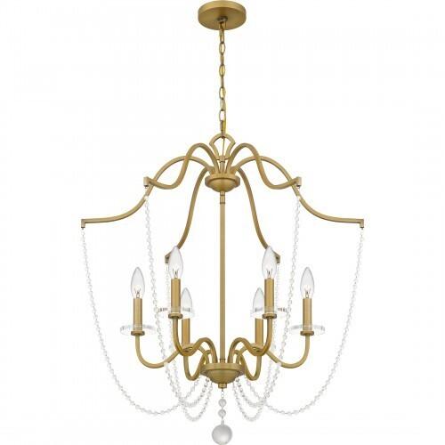 Quoizel SDY5028AB Sunday Chandelier 6 lights aged brass Chandelier