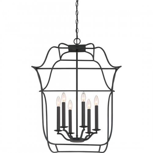 Quoizel GLY5206BA Gallery 6 light foyer ryl ebony Pendant