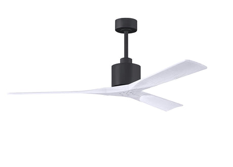 Matthews Fan NK-BK-MWH-60 Nan 6-speed ceiling fan in Matte Black finish with 60” solid matte white wood blades