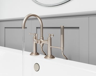 Pfister Brushed Nickel Tisbury Deck Mounted Tub Filler LG6-2TBK