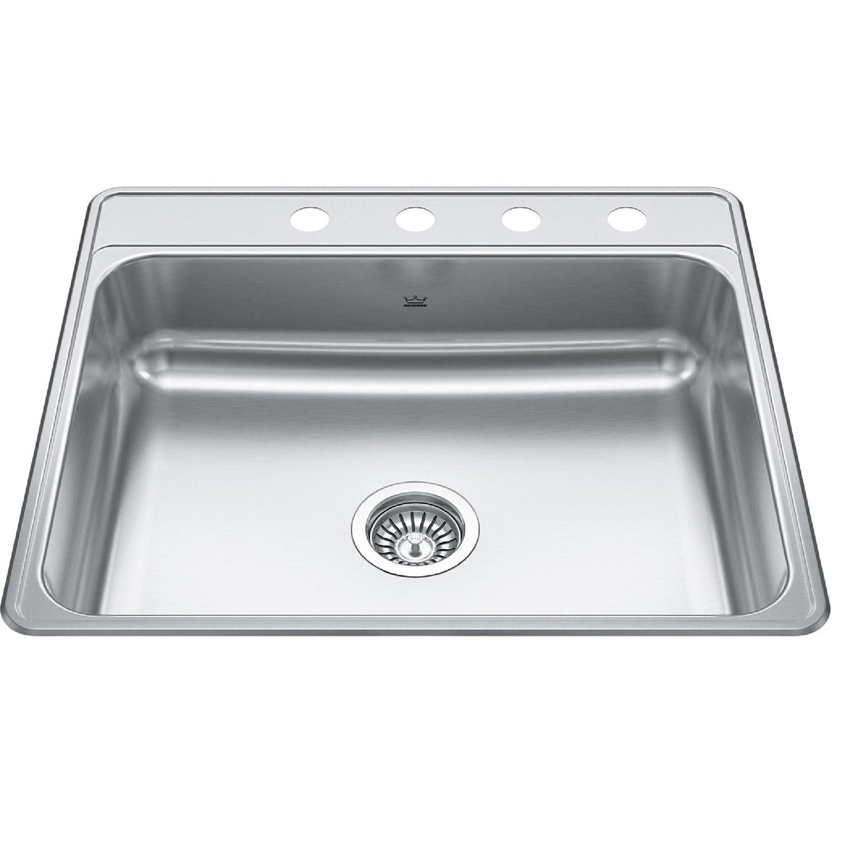 KINDRED CSLA2522-7-4N Creemore 25-in LR x 22-in FB x 7-in DP Drop In Single Bowl 4-Hole Stainless Steel Kitchen Sink In Commercial Satin Finish