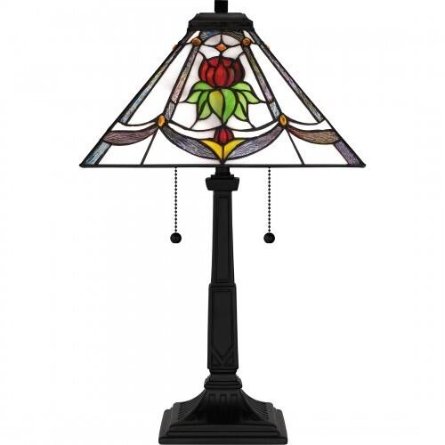 Quoizel TF16137MBK Tiffany Table lamp tiffany 2 lights matte black Table Lamp
